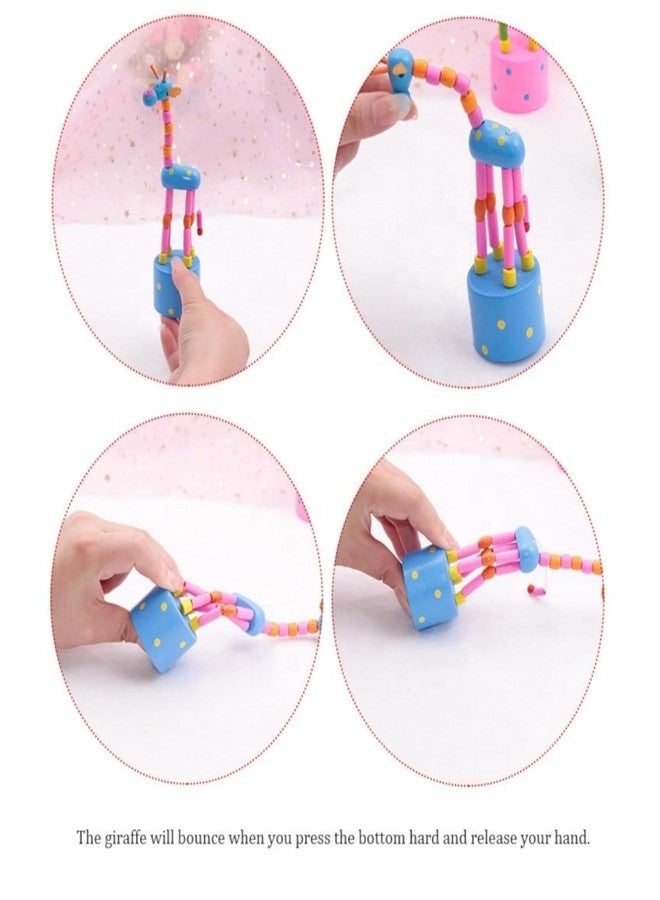 UPBEAT Wooden Pressing Giraffe Toy (Pack of 2) Interactive Play I Eco-Friendly Material I Skill Development I Bright & Attractive Colors I Portable & Lightweight I Great Gift Choice I Channapatna Toys - Image 4
